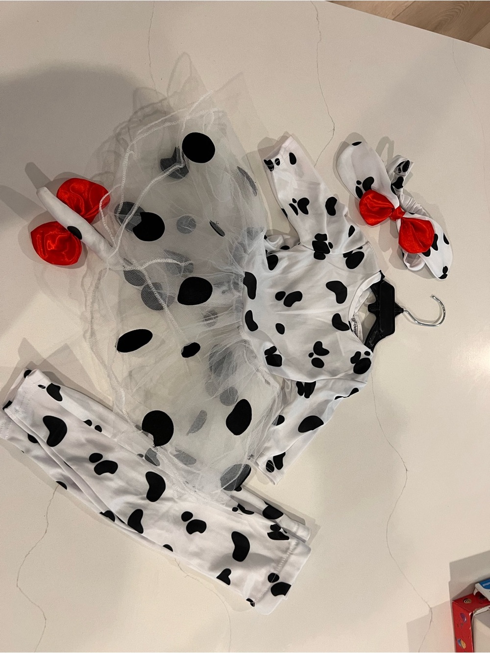 Baby Dalmatian Tutu Kids Costume with Red Bows